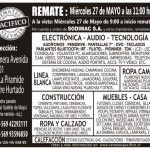 Remates; Semana del 25 al 31 de Mayo2015