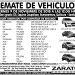 Remates: Semana del 05 de Noviembre hasta el 11 de Noviembre del 2018